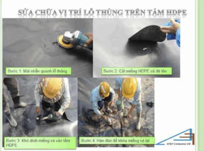 Sửa chữa lỗ thủng màng HDPE