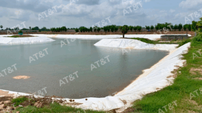Bạt HDPE được thi công cho hồ cảnh quan