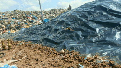Phủ màng HDPE tại bãi rác An Hiệp